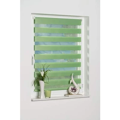 Abbildung von K home Klemmfix Doppelrollo Madrid ohne Bohren Grün 70 x 200 cm (B L)