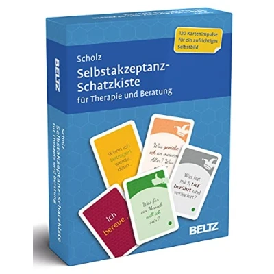 Abbildung von Selbstakzeptanz Schatzkiste für Therapie und Beratung: 120 Karten mit 20 seitigem Booklet in stabiler Box, Kartenformat 5,9 x 9,2 cm (Beltz Therapiekarten)