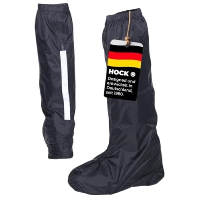 Abbildung von HOCK Unisex Fahrrad Regengamaschen mit Reflektoren knielange Gamaschen Überschuhe 100,0% Wasserdicht Regenschutz für Herren &amp; Damen L