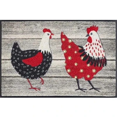 Abbildung von wash+dry Fußmatte, Chicken Farm 50x75cm bunt, innen und außen, waschbar