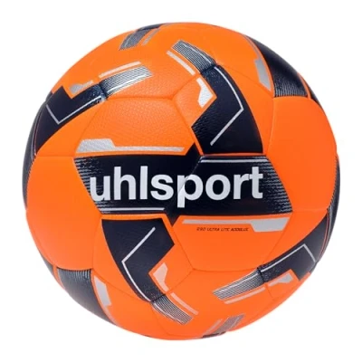 Abbildung von uhlsport 290 Ultra Lite Addglue Junior Kinder Fußball Spiel und Trainingsball, für bis zu 10 Jahren, Kinder, arancio fluo/navy/argento