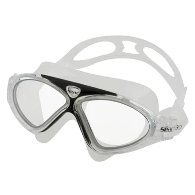 Abbildung von SEAC Unisex Erwachsene Vision HD Schwimmbrille für Schwimmbad und Meer, Schwarz/Transparent, Standard