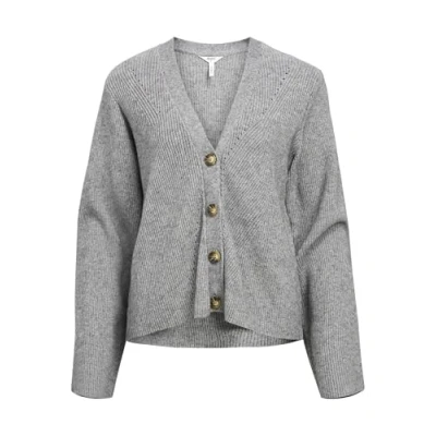 Abbildung von Object Objditte Cardigan Strickjacke, Damen, Größe: Medium, Medium grey melange