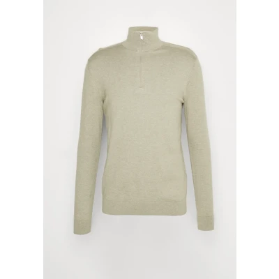 Abbildung von Selected Homme Slhberg HALF ZIP Strickpullover, Herren, Größe: XXL, Vetiver melange