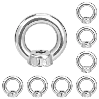 Abbildung von QIMEI SHOP Ringmutter M5 Ösenmutter 304 Edelstahl Ringmuttern Augenmutter Hardware Ringösen Ringförmige for Befestigen Hängende 8 Stück