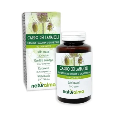Abbildung von Wilde Karde (Dipsacus fullonum oder Dipsacus sylvestris) Wurzeln Naturalma 150 g 300 Tabletten Nahrungsergänzungsmittel Natürlich und Vegan