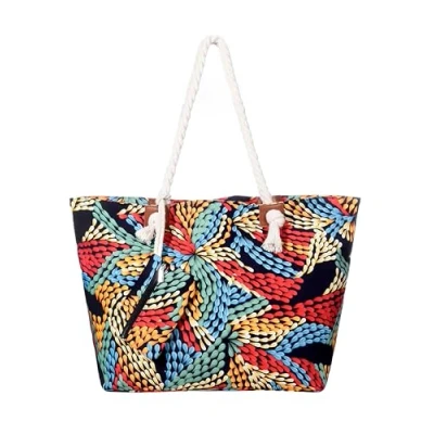 Abbildung von DonDon Badetasche XXL Familie Strandtasche Damen mit Reißverschluss Beach Bag groß Bunte Welt