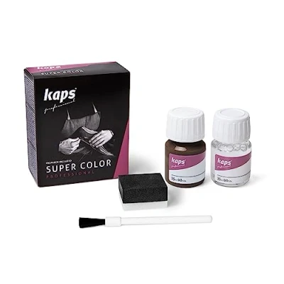 Abbildung von KAPS Professional Lederfarbe &quot;Super Color&quot; + &quot;Preparer&quot; für Naturleder, Synthetik und Textil (je 25 ml) zur Pflege Reparatur von Lederschuhen in Verschiedenen Farben (139 Mittelbraun)
