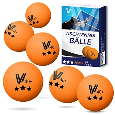 Abbildung von Villkin Tischtennisbälle 24 Stück Ping Pong Bälle Langlebiger Tischtennisball 40mm Tischtennis für Freizeit &amp; Wettkampf Table Tennis Balls (Orange, Stück)