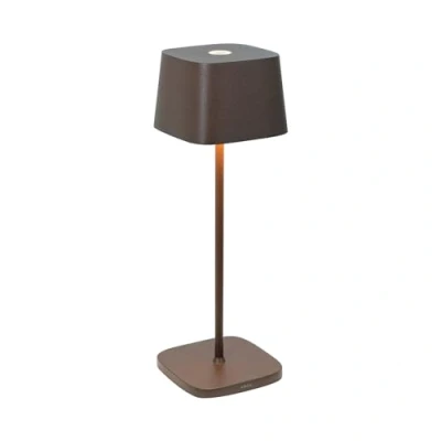 Abbildung von Zafferano, Ofelia Lampe, Kabellose, Wiederaufladbare Tischlampe mit Touch Control, Auch für den Außenbereich Geeignet, Dimmer, 2700 3000 K, Höhe 29 cm, Farbe Corten