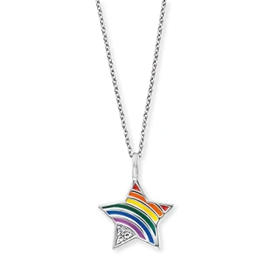 Abbildung von Engelsrufer MÄDCHENKINDERKETTE Kette Stern Rainbow 925ER Silber Halskette für Kinder, Größe: One Size, Silver