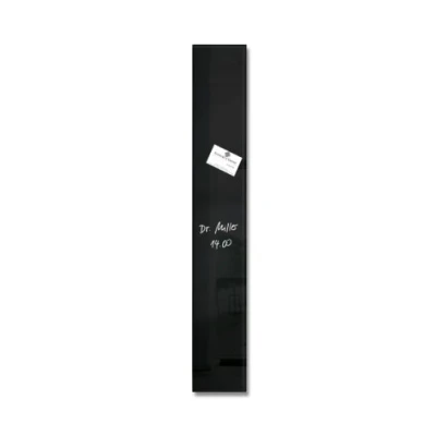 Abbildung von SIGEL GL100 kleine Premium Glas Magnettafel 12 x 78 cm schwarz hochglänzend, SGS geprüft, einfache Montage, incl. 2 Magnete, Magnetleiste, für Büro &amp; Küche, Artverum