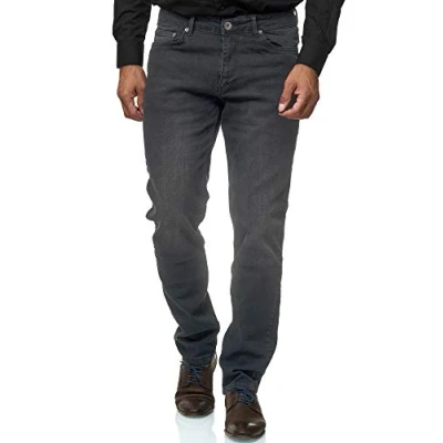 Abbildung von JEEL Herren Jeans Regular Fit Straight Cut Stretch Hose Basic Washed 05 grau 29W / 34L