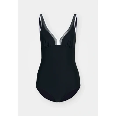 Abbildung von Lascana Glassy Badeanzug, Damen, Größe: 48xE, Black