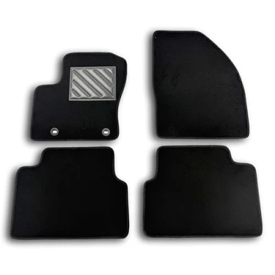 Abbildung von MTC für Ford C Max Baujahr 2003 bis 2010, oval, passgenau, rutschfest, Absatzschoner aus verstärktem Gummi, Befestigungsknöpfe Schwarz