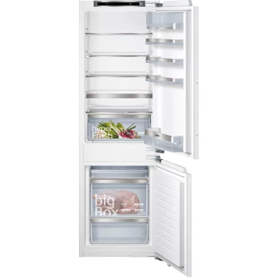 Abbildung von SIEMENS KI86SADE0 iQ500 Einbau Kühlgefrierkombination/E / 219 kWh/Jahr 266 l/lowFrost/hyperFresh Premium 0 LED Beleuchtung/Flachscharnier