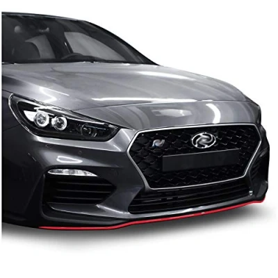 Abbildung von Frontschwert Designline Folie Dekor für Fahrzeug Front Auto Aufkleber selbstklebend Kfz Zubehör Streifen Zierleiste Passgenau D017 (Rot)