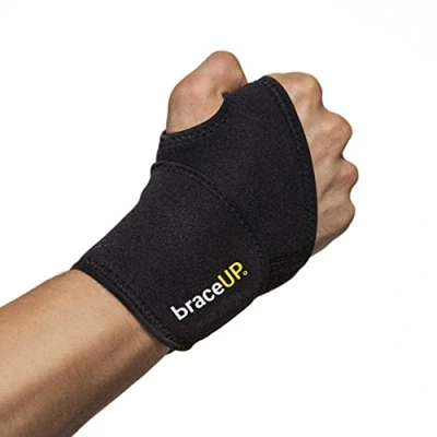Abbildung von BraceUP Einstellbare Handgelenk Bandagen, Handgelenkbandagen Workouts Band, Tendonitis Schiene, Für linke und rechte Hand (Schwarz)