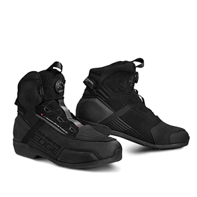 Abbildung von SHIMA EDGE WP, Wasserdichte Motorradschuhe für Männer Verstärkte Straßenreitschuhe mit ATOP Verschlusssystem, Knöchelstütze, Rutschfeste Sohle, Schaltgriff (Schwarz, 43)