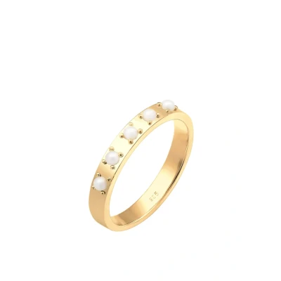 Abbildung von Elli Ring Damen Elegant Schlicht mit Synthetische Perlen aus 925 Sterling Silber