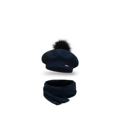 Abbildung von Vivisence Beret AND SET Schal, Damen, Größe: One Size, Dark blue