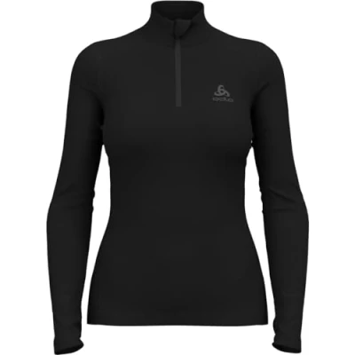 Abbildung von Odlo Damen Funktionsunterwäsche Langarm Shirt mit Reißverschluss MERINO 260, black, L