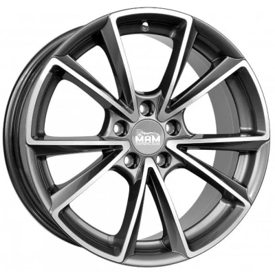 Abbildung von MAM WHEELS 5 loch 18Zoll 112mm Alufelge A5 Palladium frontpoliert MAMA58018511245PFP Felge