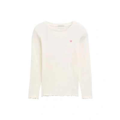 Abbildung von TOM TAILOR Mädchen Kinder Basic Langarmshirt mit Rippstruktur,12906 Wool White, 104/110