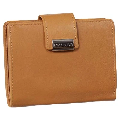Abbildung von Leder Damen Geldbörse Portemonnaie Geldbeutel XXL mit Druckknopf 10 cm Farbe Natur