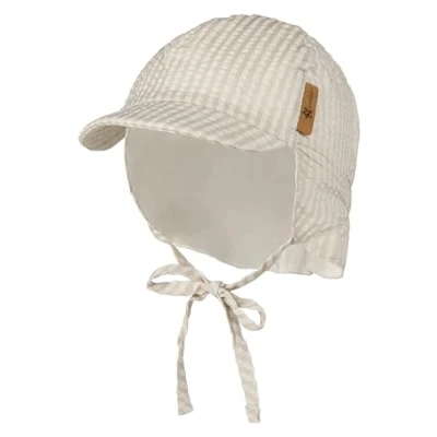 Abbildung von Sterntaler Wende Sonnenhut Uni Musselin Mädchen Mütze aus Baumwollmusselin Weicher Babyhut gefüttert mit Baby beige, 39