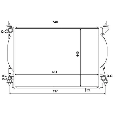 Abbildung von NRF 53957 Kühler, Motorkühlung Aluminium 631 440 32 Kühlrippen gelötet AUDI: A4 B6 Avant, A6 C5 Saloon, Avant
