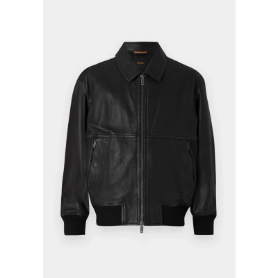 Abbildung von BOSS Joberg Lederjacke, Herren, Größe: 52, Black