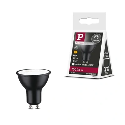 Abbildung von Paulmann 29167 Standard 230V LED Reflektor GU10 750lm 8W 4000K dimmbar Schwarz matt 36 Leuchtmittel RAL9004