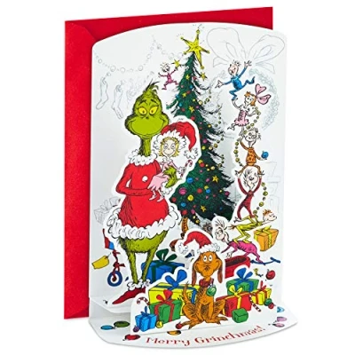Abbildung von Hallmark Grinch Pop Up Weihnachtskarten Bulk, Merry Grinchmas (8 3D Karten mit Umschlägen) Dr. Seuss&#039; How the Stole Christmas!