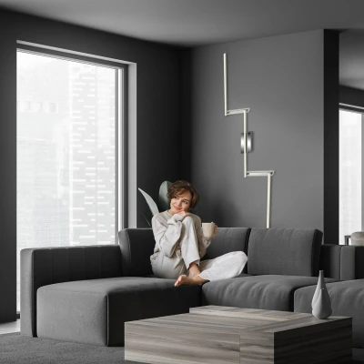 Abbildung von BRILONER LED Deckenlampe mit indirektem Licht, schwenkbar, warmweiße Lichtfarbe, Lampe, Deckenleuchte, Wohnzimmerlampe, Schlafzimmerlampe, Küchenlampe, 227,2x12x5 cm, Alufarbig