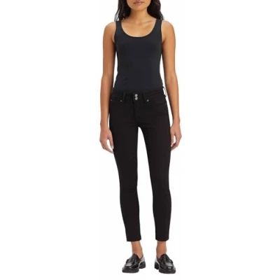 Abbildung von Levi&#039;s 711 Double Button Jeans Skinny Fit, Damen, Größe: 27x28, Night is black
