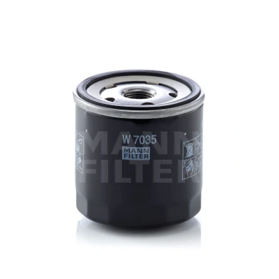Abbildung von MANN FILTER W 7035 Ölfilter 3/4 16 UNF 1B mit einem Rücklaufsperrventil Anschraubfilter CHRYSLER: VOYAGER 4, PT Cruiser Estate, Stratus Convertible