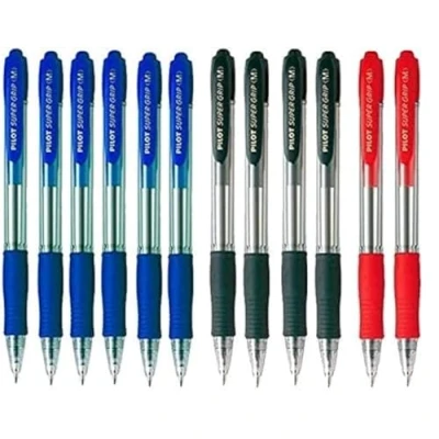 Abbildung von Kugelschreiber Pilot Supergrip 12er Pack (6 x blau, 4 schwarz, 2 rot)