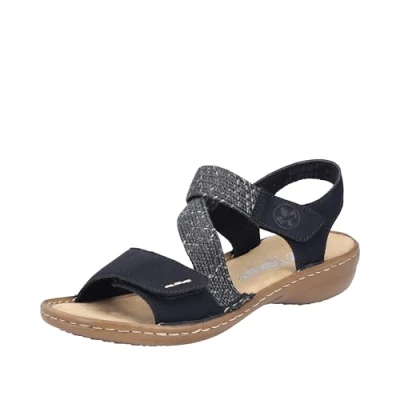 Abbildung von Rieker Damen 60862 Riemchensandalen, Schwarz, 40 EU
