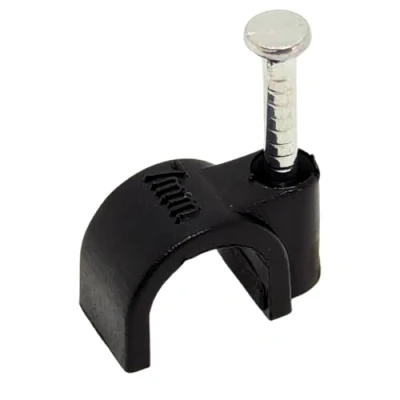 Abbildung von Lumonic 100x Nagelschelle 7mm für Kabel schwarz Kabelschelle mit 18mm Nagel z.B. zur Befestigung an der Wand Kabelklemmen verschiedene Größen 4 14