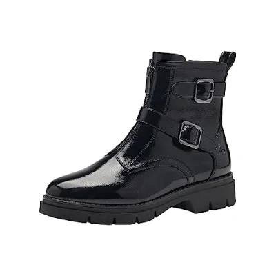 Abbildung von Tamaris Cowboy/Bikerstiefelette, Damen, Größe: 37, Black patent Schuhe