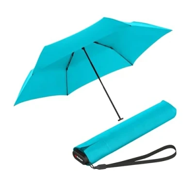 Abbildung von Knirps Taschenschirm Ultra US.050 Slim Manual leicht und flach Sturmfest Windproof 21 cm Aqua