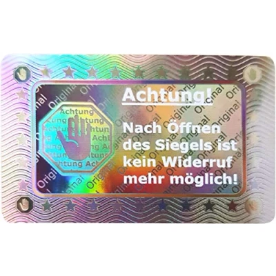 Abbildung von 500 Stk 3D Hologramm Siegel 40 * 25mm silber glänzend Rücknahme Sicherheitssiegel Qualitätssiegel Garantiesiegel Sicherheitsetiketten selbstklebendes Etikett Security