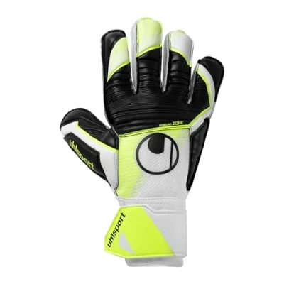 Abbildung von uhlsport Soft Advanced, Kinder und Erwachsene Torwarthandschuhe, Blanc/Jaune Fluo/Noir, 9