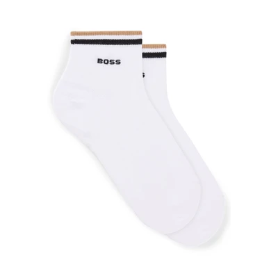 Abbildung von BOSS Herren 2P SH Stripe CC Zweier Pack kurze Socken mit Signature Streifen Weiß 43 46