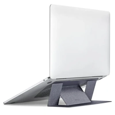 Abbildung von MOFT Laptop Ständer, Faltbarer Laptopständer Notebook Ständer mit 2 einstellbaren Winkeln, Haltung Verbessern, Kompatibel MacBook Air, Pro 11&#039;&#039; 16&#039;&#039;, Selbstklebender Space Grau