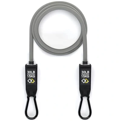Abbildung von GJELEMENTS Resistance Band Premium Fitnessband Widerstandsband für Krafttraining, Muskelaufbau, Training, Übungen, Gym, Physiotherapie 15 kg