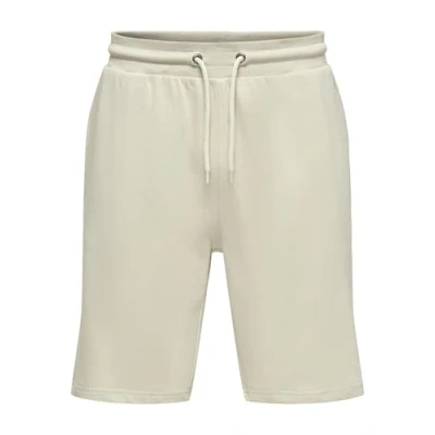 Abbildung von ONLY &amp; SONS Herren O&amp;S Kurze Jogginghose Basic Shorts Jogger Sweat Pants Training Freizeit ONSNEIL, Farben:Beige 2, Größe:XXL
