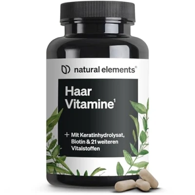 Abbildung von Haar Vitamine 180 Kapseln hochdosiert mit Keratin, Biotin, Selen, Zink, Hirseextrakt, B Vitaminen &amp; mehr für Haare, Haut Nägel in Deutschland produziert laborgeprüft