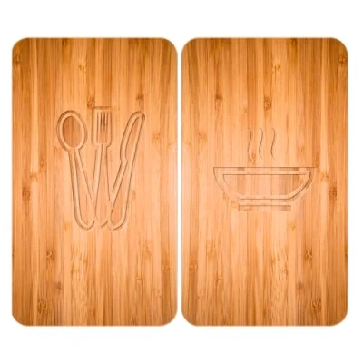 Abbildung von WENKO Herd Abdeckplatte »Lunch«, (Set, 2 tlg.), aus gehärtetem Glas von